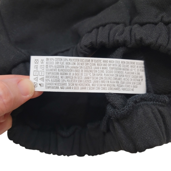 NEW Forever 21 Black Sweatshirt Crop Top & High Rise Sweatpants 2 PC Set Medium - Picture 15 of 16